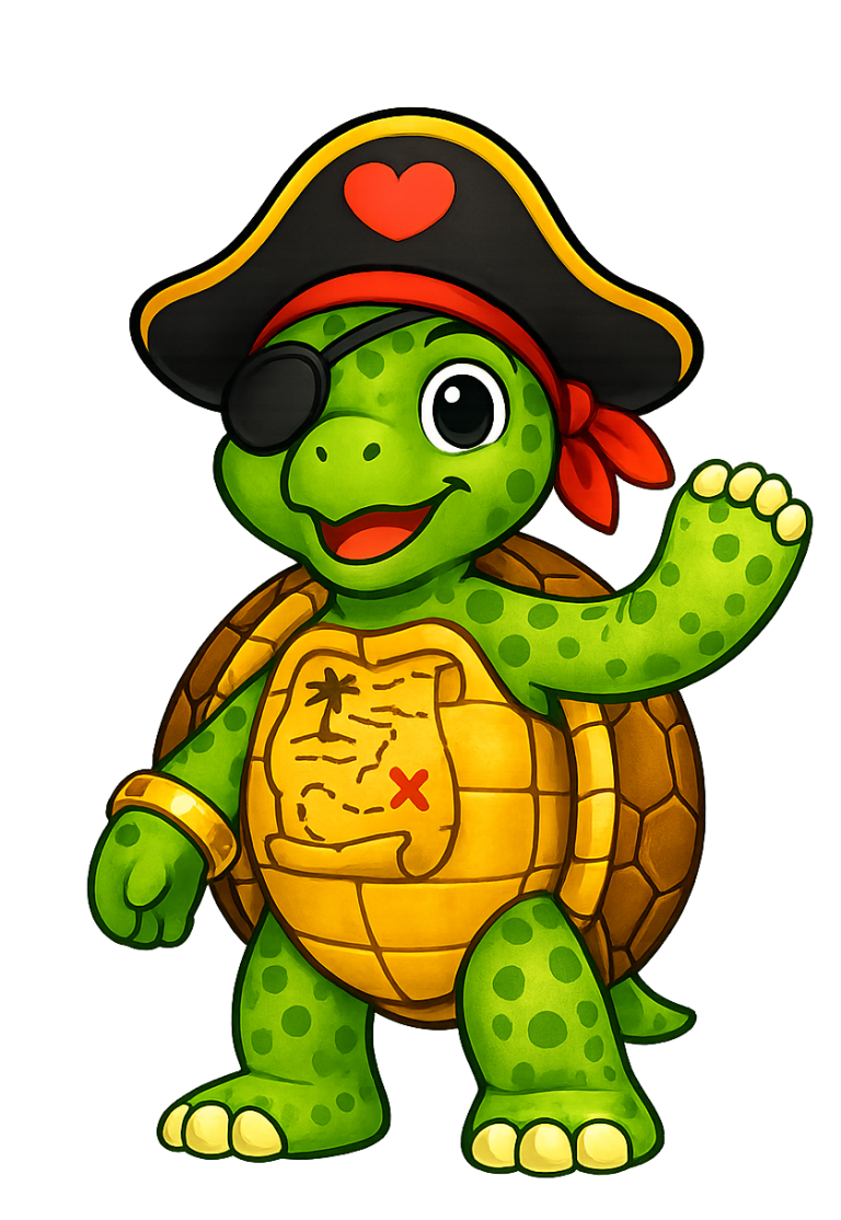 „Capitana Coralina – Piratenschildkröte 