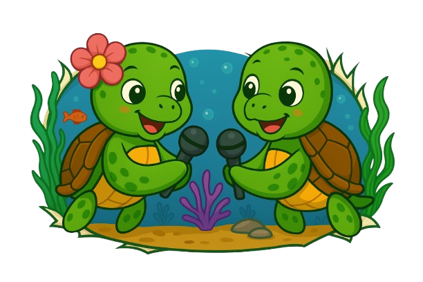 Sina und Fini Flosse winken fröhlich aus dem Meer – FINIVERSUM-Charaktere.