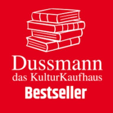 Logo von Dussmann mit Stapel roter Bücher und dem Wort "Bestseller".