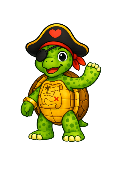 Capitana Coralina, die Piratenschildkröte Capitana Coralina, die Piratenschildkröte