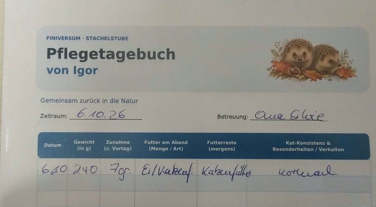 Pflegetagebuch wird jetzt zuhause weitergeführt Pflegetagebuch wird jetzt zuhause weitergeführt