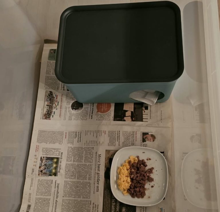 Igelbox mit Häuschen und Futterteller Igelbox mit Häuschen und Futterteller