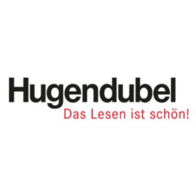 Logo von Hugendubel mit dem Slogan "Das Lesen ist schön!" in roter Schrift.